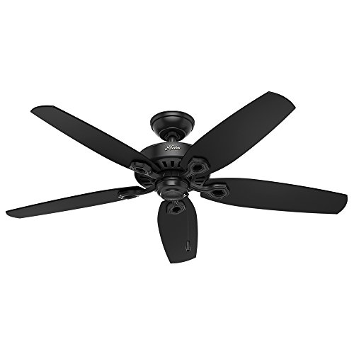 Book Cover Hunter Indoor / Outdoor Ceiling Fan, with pull chain control - Builder Elite 52 inch, Black, 53294