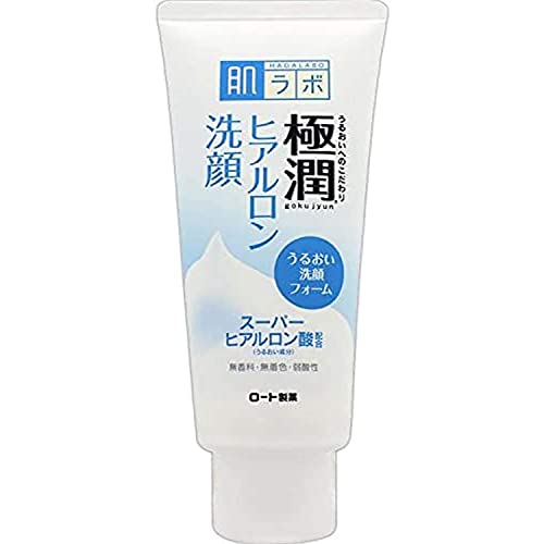 Book Cover Hada Labo Rohto Gokujun Hyaluronic Face Wash - 100g, White, 3.52 Ounce (Pack of 1)