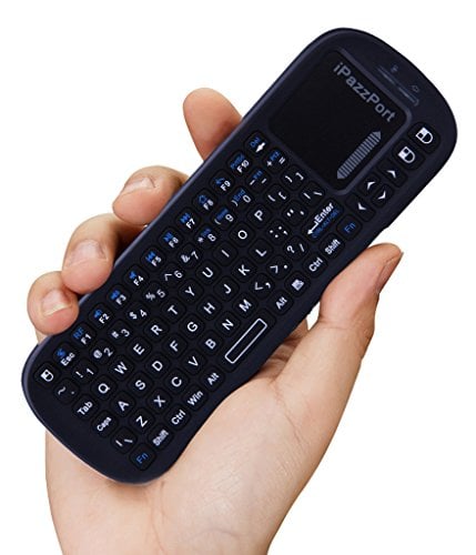 Book Cover iPazzPort Wireless Mini Handheld Keyboard with Touchpad Mouse Combo for Android TV Box and Raspberry Pi 3 and HTPC and XBMC KP-810-19S - Black