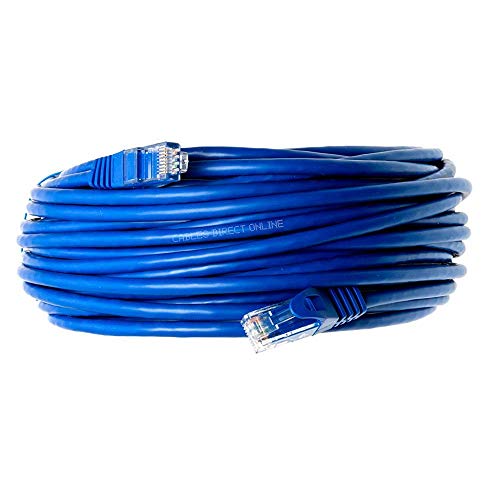 Book Cover Cables Direct Online Snagless Cat5e Ethernet Network Patch Cable Blue 100 Feet