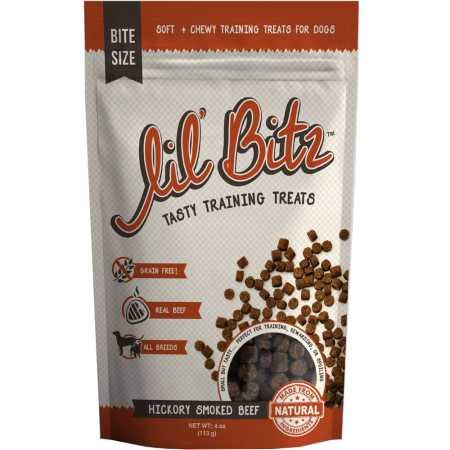 Book Cover Lil' Bitz Hickory Smoked Beef Training Treats for All Dog Breeds - Low Calories, Grain Free, Natural Ingredients, NASC Compliance - Perfect Reward for Dogs of Every Size (4 oz)