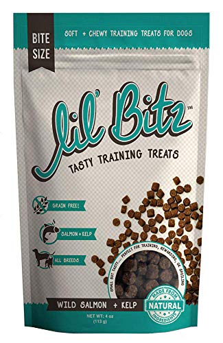 Book Cover Lil' Bitz Wild Salmon with Kelp Training Treats for All Dog Breeds - Low Calories, Grain Free, Natural Ingredients, NASC Compliance - Perfect Reward for Dogs of Every Size (4 oz)