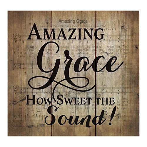 Book Cover Amazing Grace Old Fashion Hymn Sheet Music Design 10 x 11 Wood Pallet Wall Art Sign Plaque