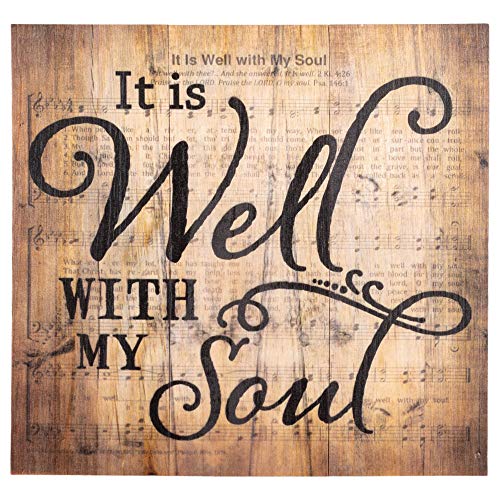Book Cover It is Well with My Soul Hymn Sheet Music 10 x 10.5 Wood Pallet Wall Art Sign Plaque
