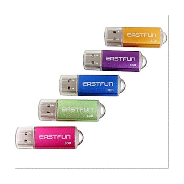 Book Cover EASTFUN 5Pcs 8GB USB Flash Drive USB 2.0 Flash Memory Stick Thumb Stick Pen (Five Mixed Colors: Gold Rose Blue Purple Green)