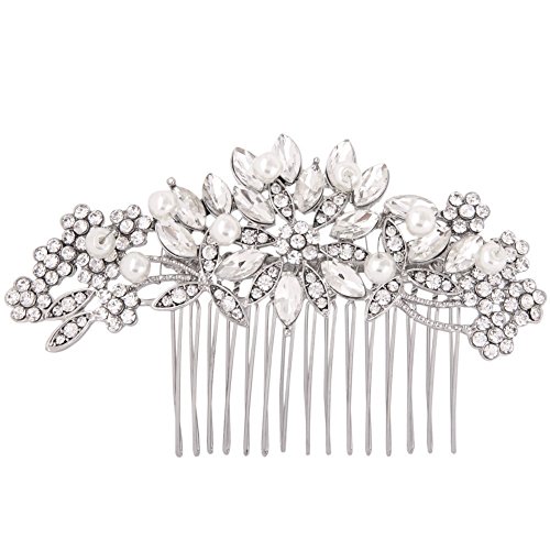 Book Cover Fairy Moda Vintage Wedding Hair Accessories for Brides Crystal Simulated Pearl Bridal Hair Comb Women