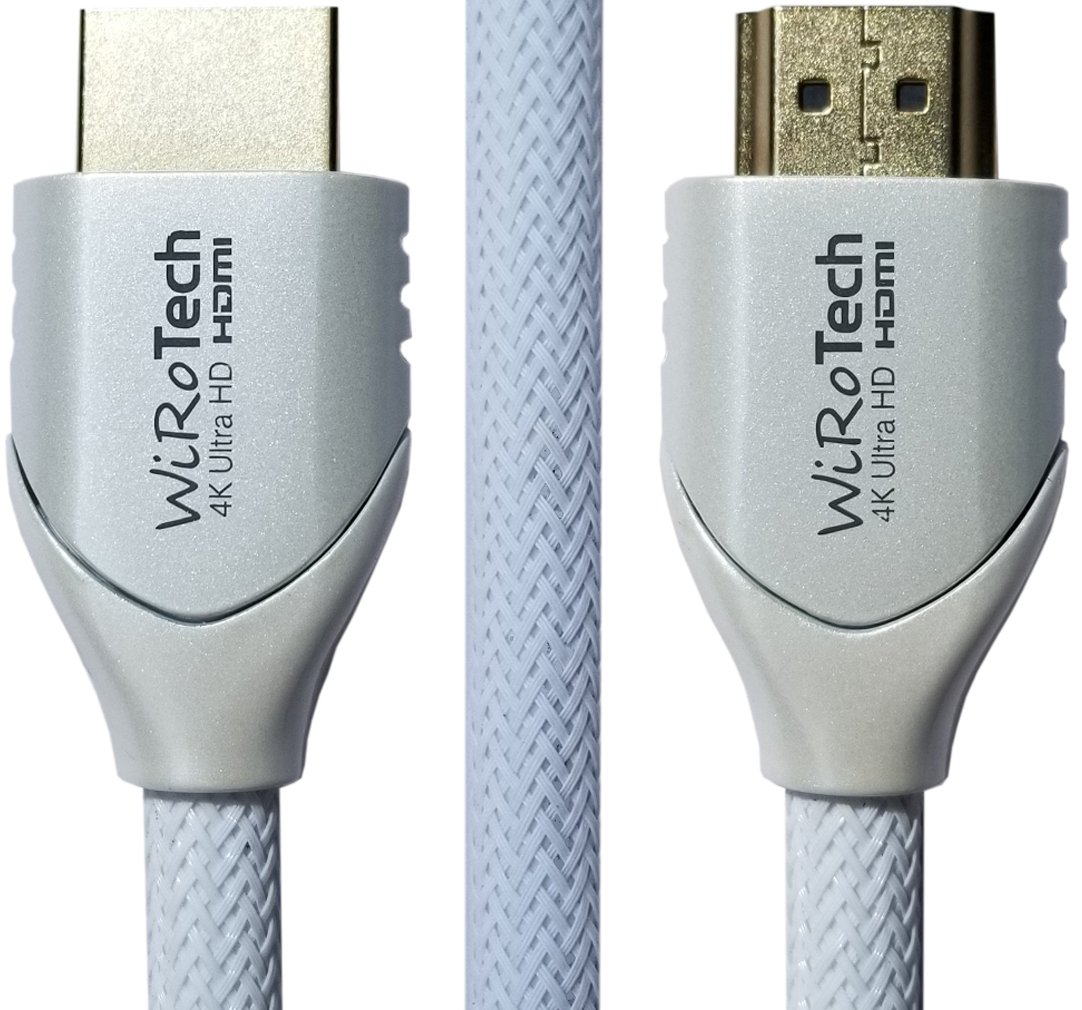 Book Cover WiRoTech HDMI Cable 4K Ultra HD with Braided Cable, HDMI 2.0 18Gbps, Supports 4K 60Hz, Chroma 4 4 4, Dolby Vision, HDR10, ARC, HDCP2.2 (10 Feet, White) 10 Feet White