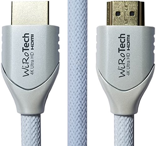 Book Cover Low Profile HDMI Cable 6ft White - HDMI 2.0 (4K, HDR) Ready - Braided Cable - High Speed 18Gbps - Gold Plated Connectors - Ethernet, Audio Return - Video 2160p
