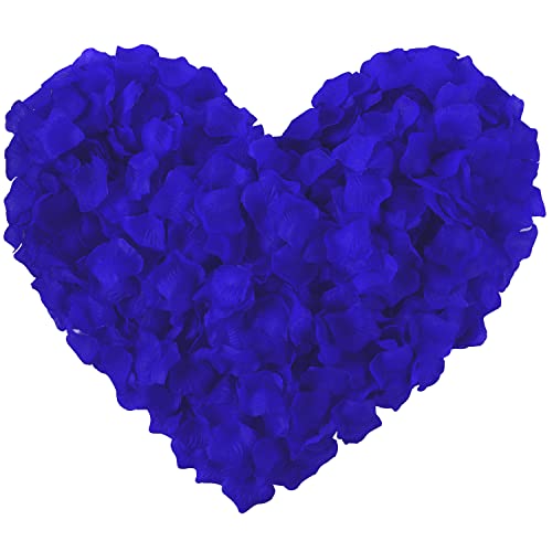 Book Cover Nine to Nine Pack of 1000 Rose Petals, Artificial Flowers for Decoration Wedding Party(Royal Blue)