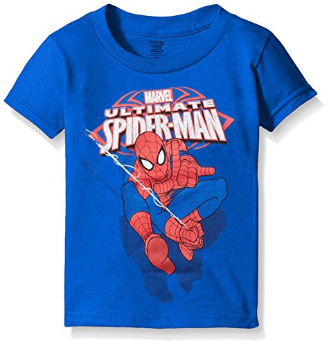 Book Cover Marvel Boys' Toddler Boys' Ultimate Spiderman Swinging Short Sleeve T-Shirt