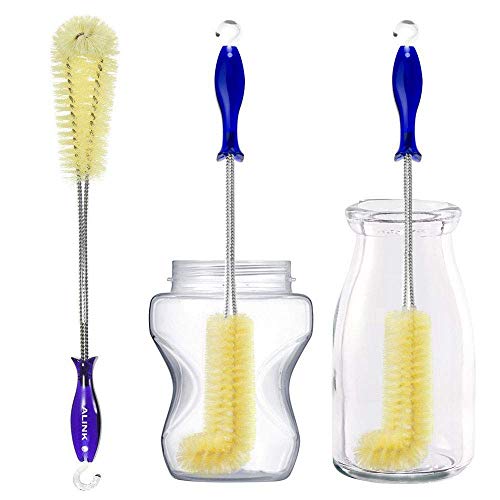 Book Cover ALINK Water Bottle Cleaning Brush, Long Angled Design with Hook