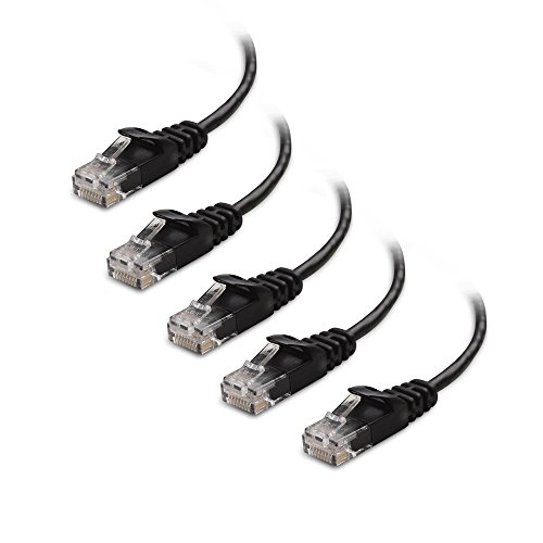 Book Cover Cable Matters 5-Pack Snagless Cat 6, Cat6 Ultra Thin Ethernet Cable (Thin Cat6 Cable) in Black 3 Feet