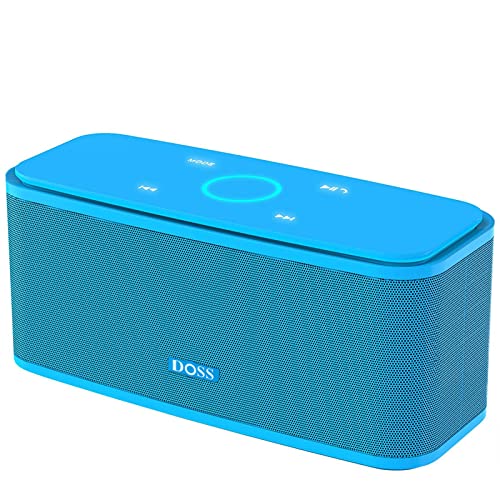 Book Cover DOSS Bluetooth Speaker, SoundBox Touch Portable Wireless Speaker with 12W HD Sound and Bass, IPX5 Water-Resistant, 20H Playtime, Touch Control, Handsfree, Speaker for Home, Outdoor, Travel-Blue