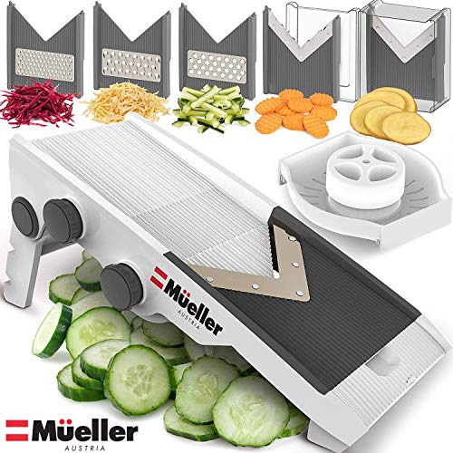 Book Cover Mueller Austria V-Pro Multi Blade Adjustable Mandoline Cheese/Vegetable Slicer with Precise Maximum Adjustability