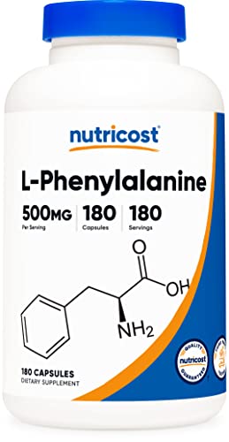 Book Cover Nutricost L-Phenylalanine 500mg; 180 Capsules