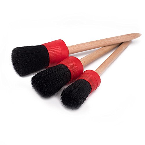 Book Cover Detail Buddy Premium Brush for Wheels, Interior, Leather and Trim Set of 3