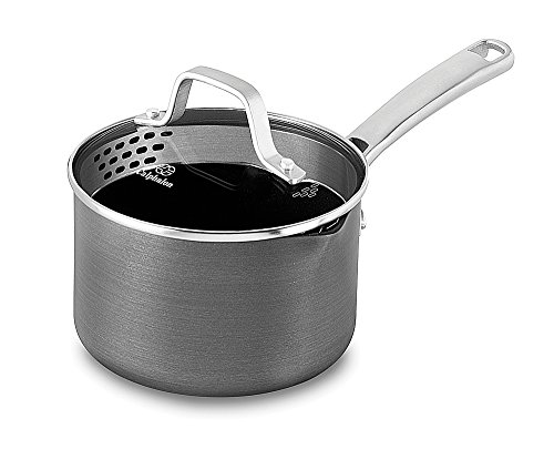 Book Cover Calphalon 1943331 Classic Nonstick Sauce Pan with Cover, 1.5 quart, Grey