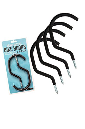 Book Cover Impresa Products Heavy-Duty XL Bike Hangers/Hooks - Fits All Bike Types, Easy On/Off - 4-Pack