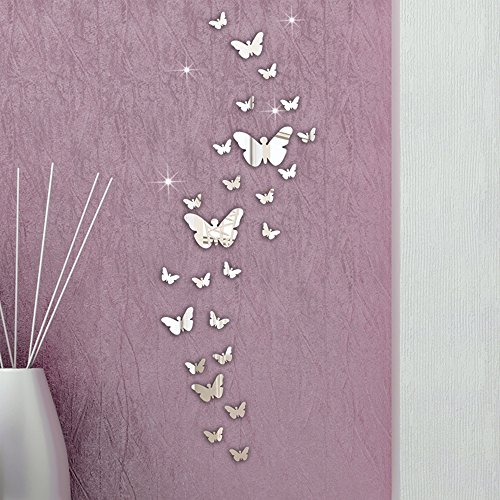 Book Cover Ussore 30PC Cartoon Insect Combination 3D Mirror Wall Stickers Home Decoration DIY Wall Stickers Decals Living Room Stick Stickers Decals