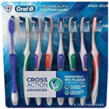 Book Cover Oral-B Pro-Health Cross Action Advanced Toothbrush, Medium - 8 pack
