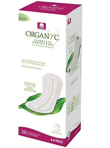 Book Cover Organyc 100% Certified Organic Cotton Panty Liner, Maxi, 20 Count