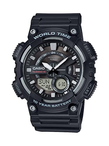 Book Cover Casio Men's AEQ110W-1AV Analog and Digital Quartz Black Watch