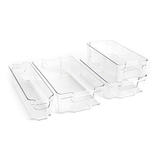 Book Cover Dial Industries Refrigerator Organizer Stackable Bins, Set of 4, Assorted