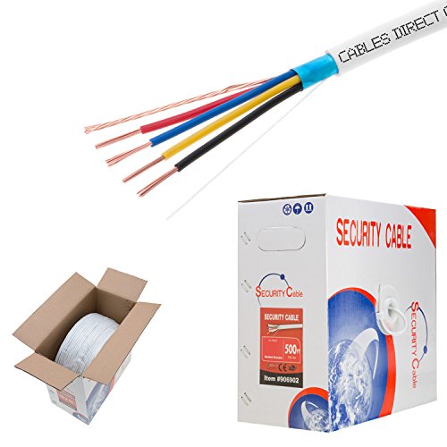 Book Cover Cables Direct Online, 22/4 Solid 500FT Shielded Low Voltage Security Alarm Wire Control Cable Burglar Station Bulk PVC Pull-Out Box