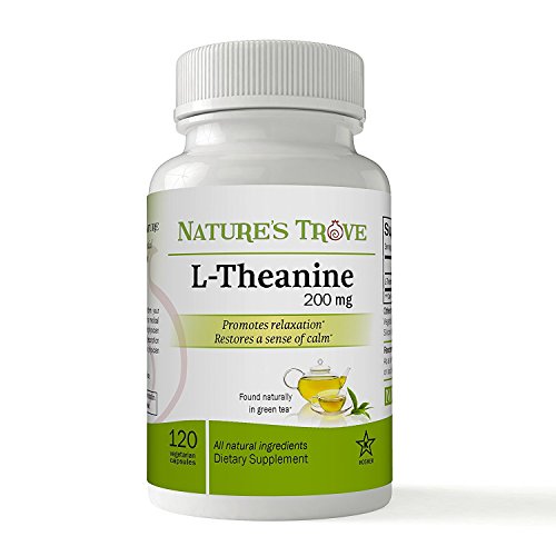 Book Cover L-Theanine 200mg by Nature's Trove - 120 Vegetarian Capsules