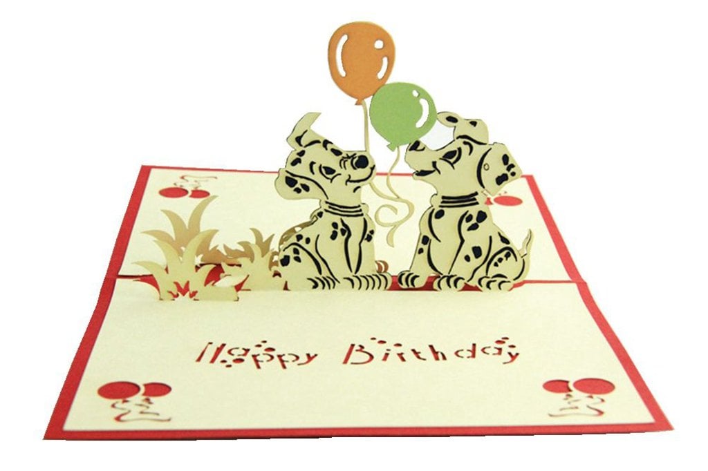 Book Cover IShareCards Handmade 3D Pop Up Children's Birthday Cards - Animals (Lovely Dogs)