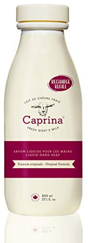 Book Cover Caprina By Canus Fresh Goat's Milk Liquid Hand Soap - Original Fragrance - 27.1 Oz - Pack of 2 - Refill Bottle