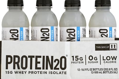 Book Cover Protein2o 15g Whey Protein Infused Water, Tropical Coconut, 16.9 oz Bottle (Pack of 12)