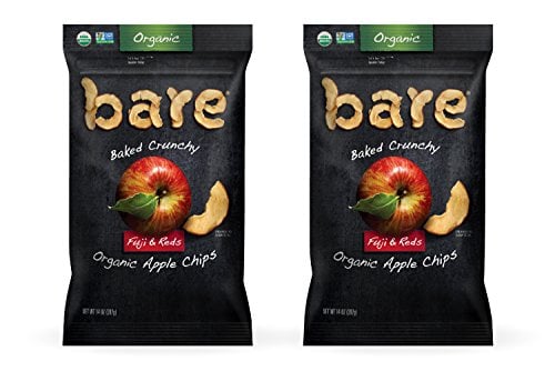 Book Cover Bare Baked Crunchy Organic Apple Chips, Fuji & Reds, Gluten Free, 14 Ounce Bag, 2 Count