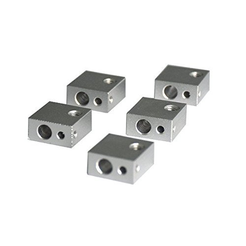 Book Cover HICTOP Aluminum Heater Block M6 Specialized for MK7 MK8 Makerbot Medel I3 3D Printer Extruder Hot End Heating Block (Pack of 5)