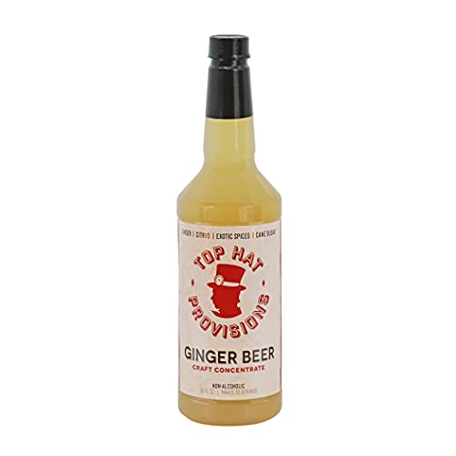 Book Cover Top Hat Spicy Ginger Beer Syrup & Moscow Mule Mix (32oz Concentrate) - Makes 6 Quarts of Ginger Beer at Home - Compatible with SodaStream