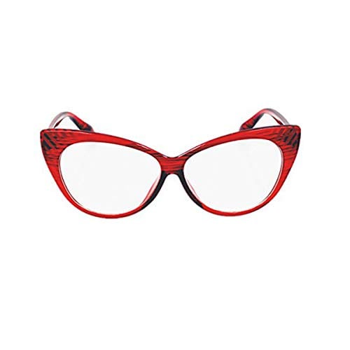 Book Cover Super Cat Eye Glasses Vintage Inspired Mod Fashion Clear Lens Eyewear (Red)