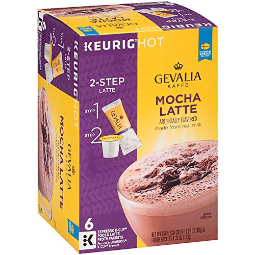 Book Cover Gevalia Mocha Latte Espresso 6 Keurig K-Cups + 6 Froth Packets