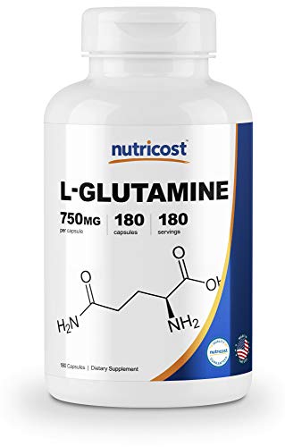 Book Cover Nutricost L-Glutamine 750mg; 180 Capsules