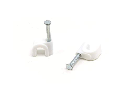 Book Cover THE CIMPLE CO - Single Coaxial Cable Clips, Cat6, Electrical Wire Cable Clip, 1/4 in (6 mm) Nail Clip and Fastener, White (100 Pieces per Bag)
