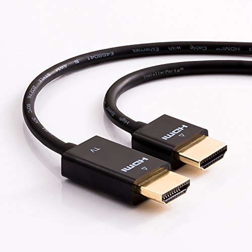 Book Cover InstallerParts 1.5ft Ultra Thin High-Speed HDMI Cable w/ Ethernet, Audio Return -- Compatible with 3D, 4K, 1080p, HDTV, Roku, Mac, PC, and more!