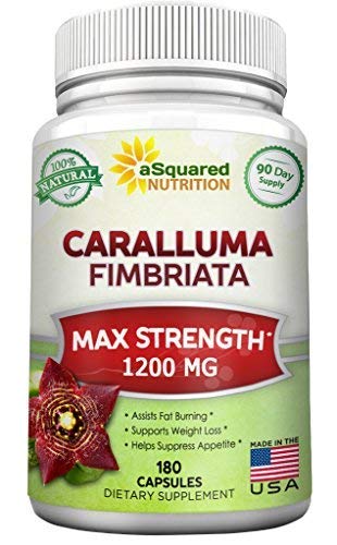 Book Cover Caralluma Fimbriata 1200mg - 180 Capsules, Natural Extract Weight Loss Diet Pill Supplements, Best Natural Plant Root Appetite Suppressant & Pure Energy Booster, Max Strength Slim Lean Fat Burn