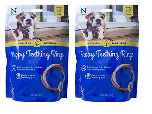 Book Cover N-Bone Chicken Flavor Natural Puppy Teething Rings with DHA and Calcium, 6 Count Bag - Pack of 2 (7.2 Oz. Ea.)