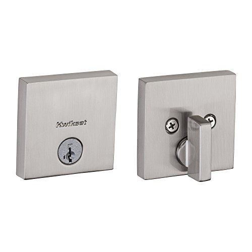Book Cover Kwikset Downtown Low Profile Square Contemporary Deadbolt Featuring Smartkey In Satin Nickel (Clear Pack)