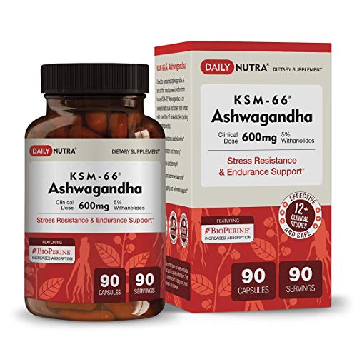 Book Cover KSM-66 Ashwagandha by DailyNutra - 600mg Organic Root Extract - High Potency Supplement with 5% Withanolides | Stress Relief, Increased Energy and Focus (1)
