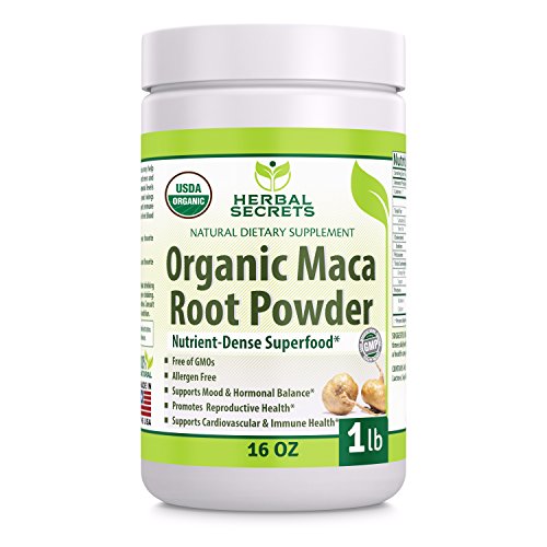 Book Cover Herbal Secrets Organic Maca Root Powder- 16 oz (1 lb)