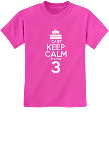 Book Cover I Can't Keep Calm I'm 3 3rd Birthday Shirt Boy Girl Three Years Old Kids T-Shirt 2T Pink