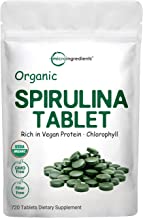 Book Cover Organic Spirulina Supplement (Spirulina Organic), 3000MG Per Serving, 720 Tablets (4 Month Supply), Rich in Prebiotics, Immune Vitamins, Chlorophyll, Fiber, Proteins, Premium Spirulina Pills Organic