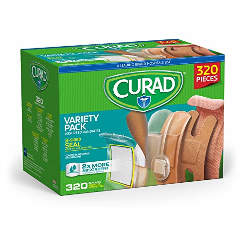 Book Cover Curad CURCC320BC Variety Pack Assorted Bandages, 320ct