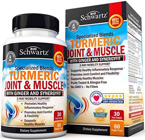 Book Cover Turmeric Curcumin & Ginger Capsules for Joint Support & Back Pain Relief - Anti Inflammatory Supplement for Muscle Flexibility & Knee Health with BioPerine Black Pepper for Better Absorption