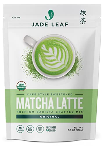Book Cover Jade Leaf Organic Matcha Latte Mix - Cafe Style Sweetened Blend - Sweet Matcha Green Tea Powder (5.3 Ounce)